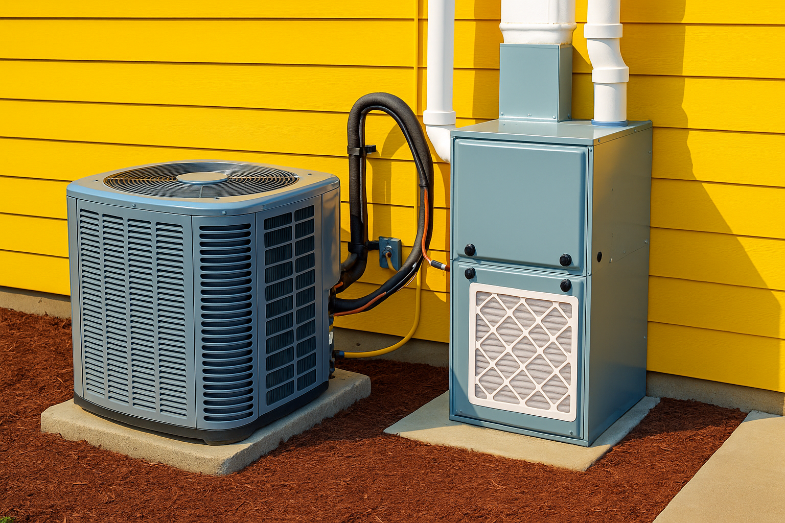 Technicians performing HVAC system replacement in Hialeah home